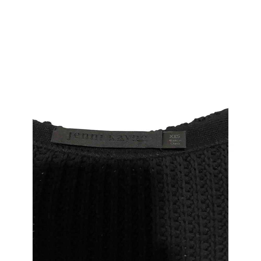 Jenni Kayne Cabin V Neck Knit Cotton Oversized Pullover Sweater Size XXS Black